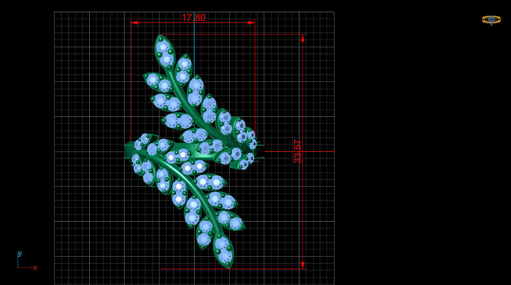 Tree Branch Marquise Diamond Gold Ring 3D print model_9