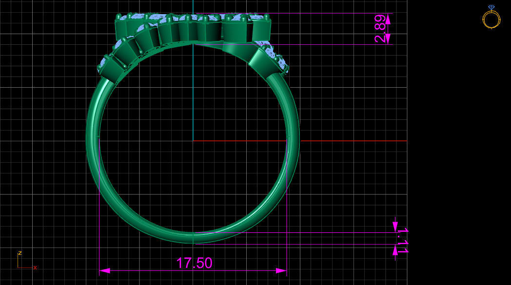 Tree Branch Marquise Diamond Gold Ring 3D print model_10