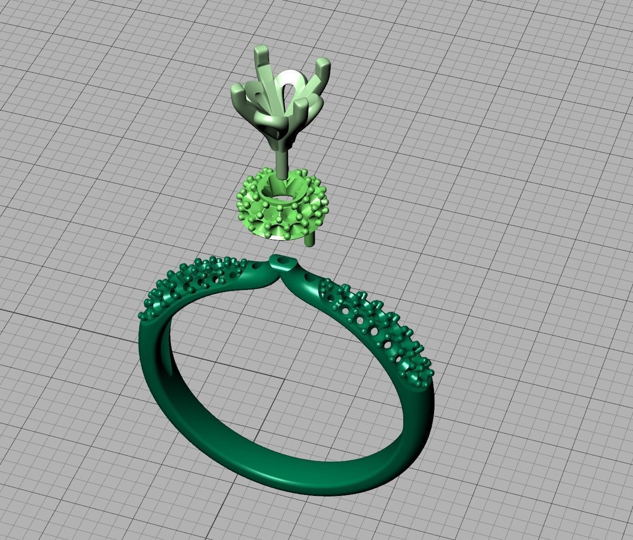 Solitaire Engagement ring Unique design 5mm stone 3D print model_22