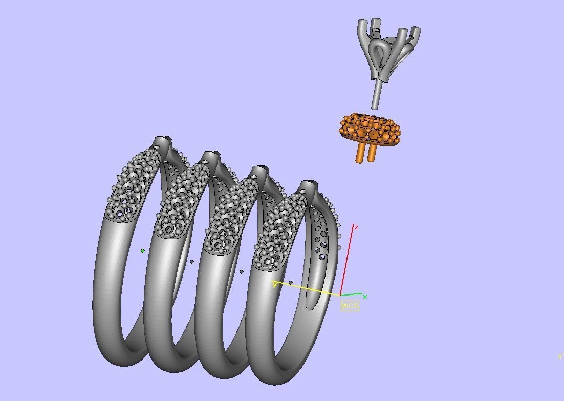 Solitaire Engagement ring Unique design 5mm stone 3D print model_15