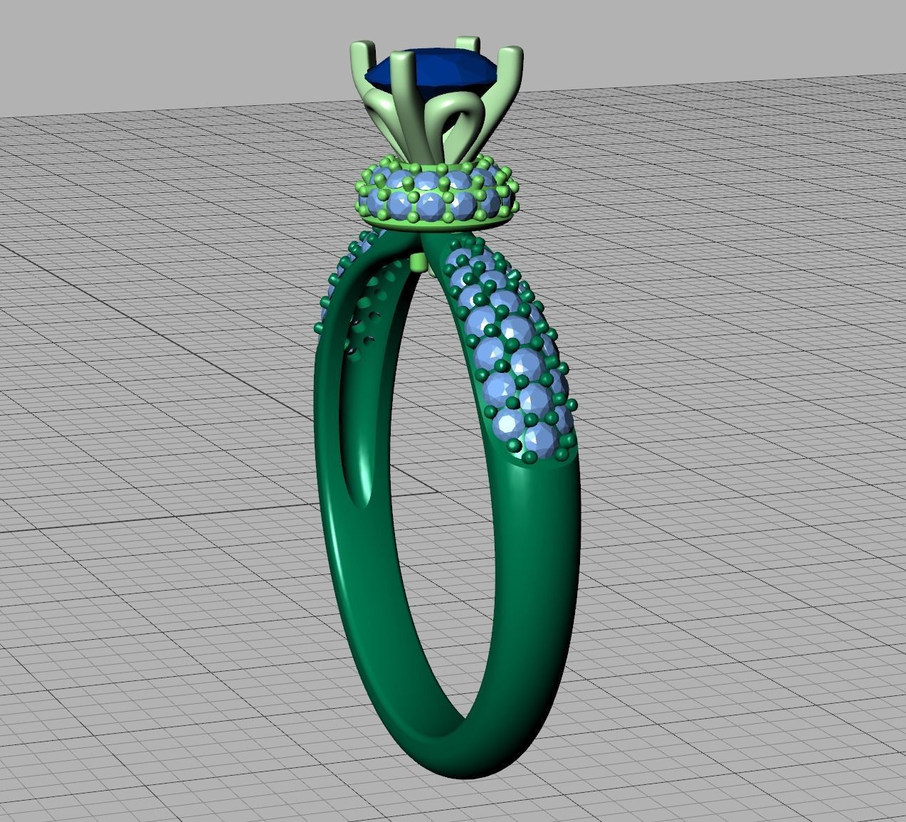Solitaire Engagement ring Unique design 5mm stone 3D print model_18