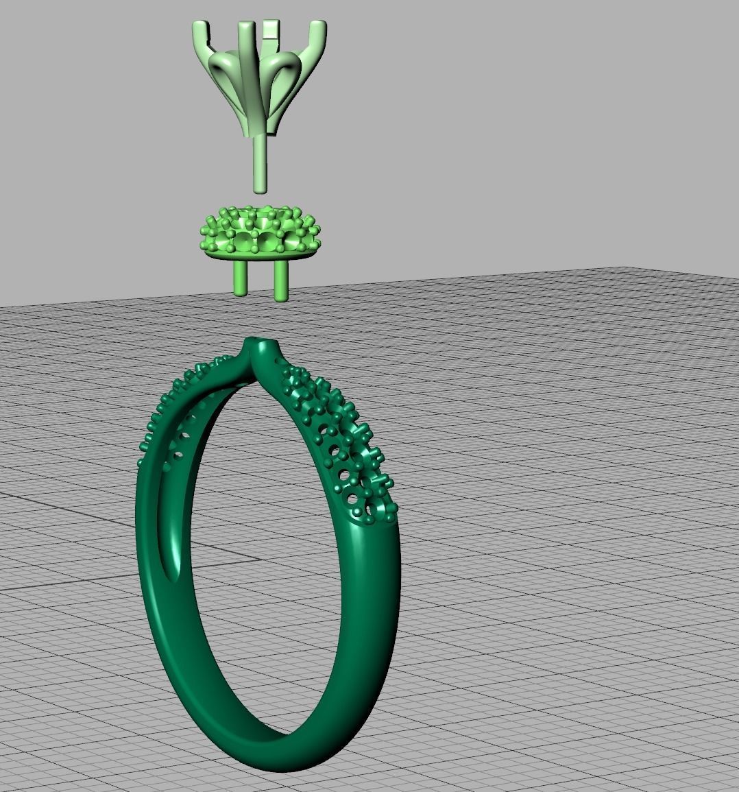 Solitaire Engagement ring Unique design 5mm stone 3D print model_21