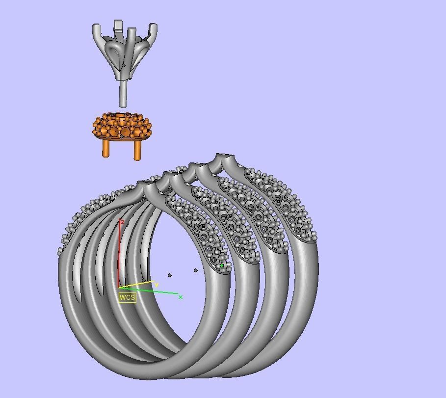 Solitaire Engagement ring Unique design 5mm stone 3D print model_13