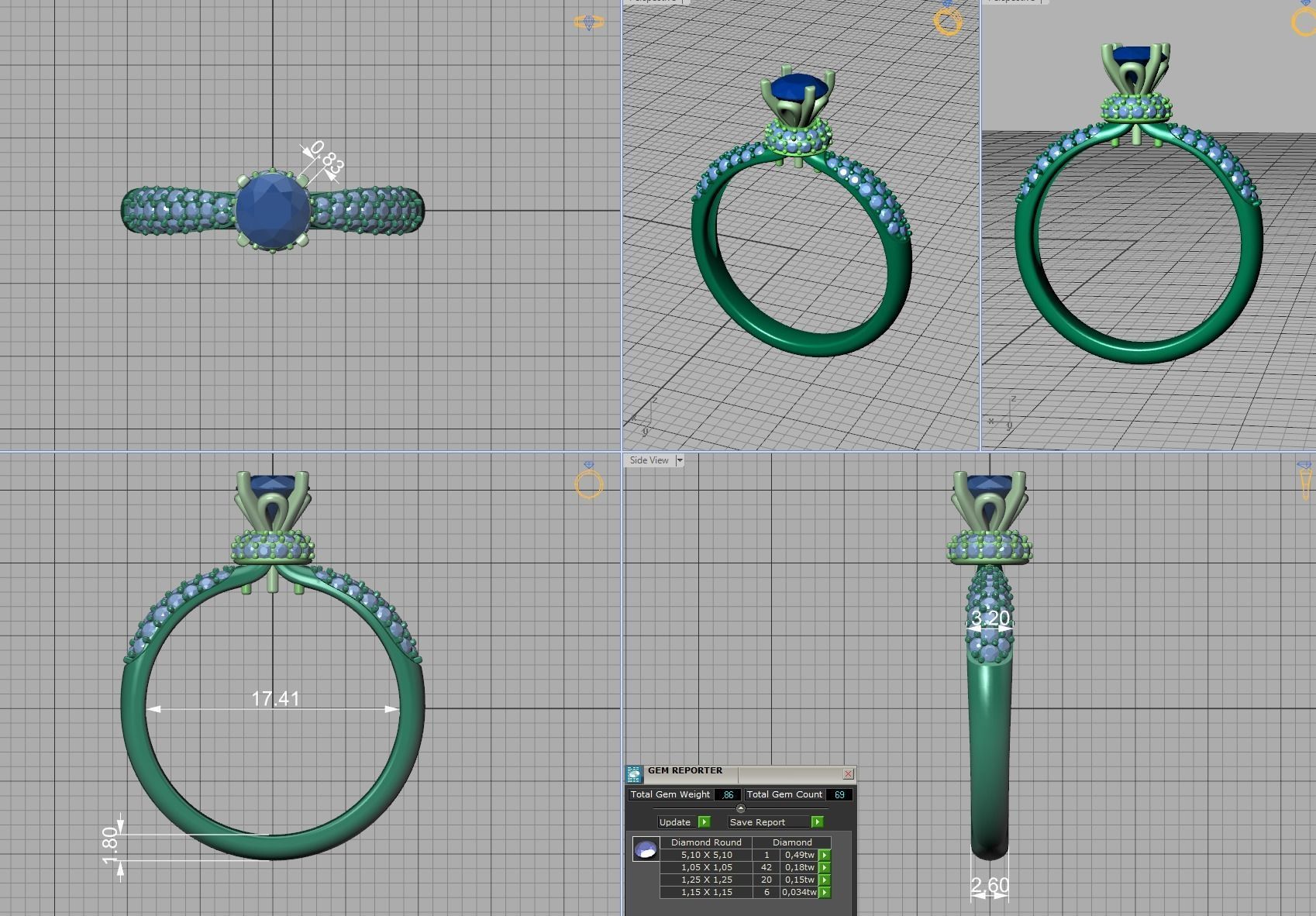 Solitaire Engagement ring Unique design 5mm stone 3D print model_11