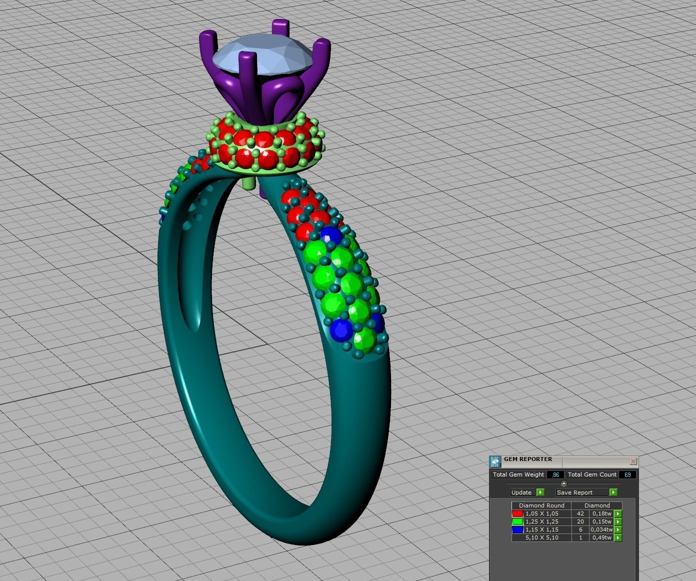 Solitaire Engagement ring Unique design 5mm stone 3D print model_12