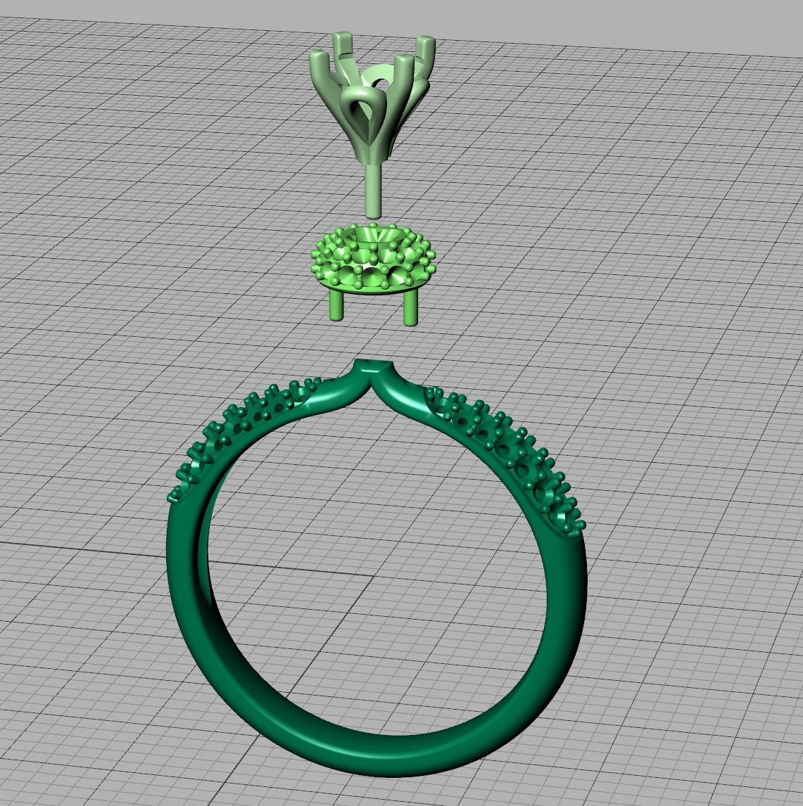 Solitaire Engagement ring Unique design 5mm stone 3D print model_20