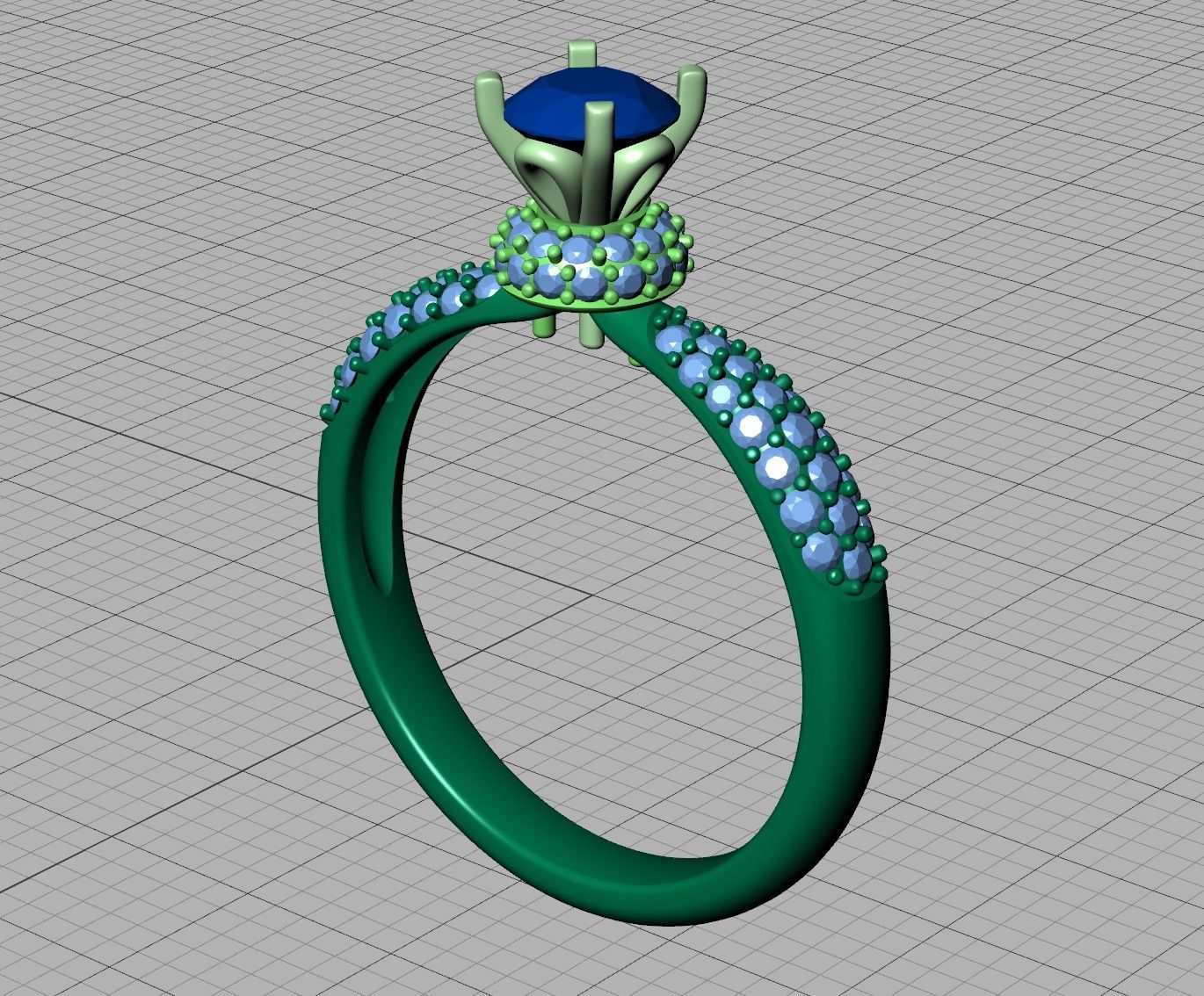 Solitaire Engagement ring Unique design 5mm stone 3D print model_17