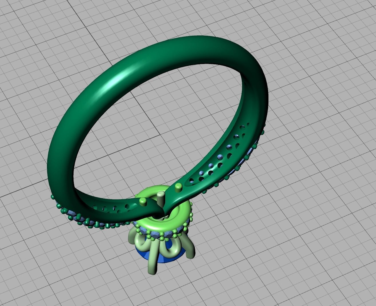 Solitaire Engagement ring Unique design 5mm stone 3D print model_19