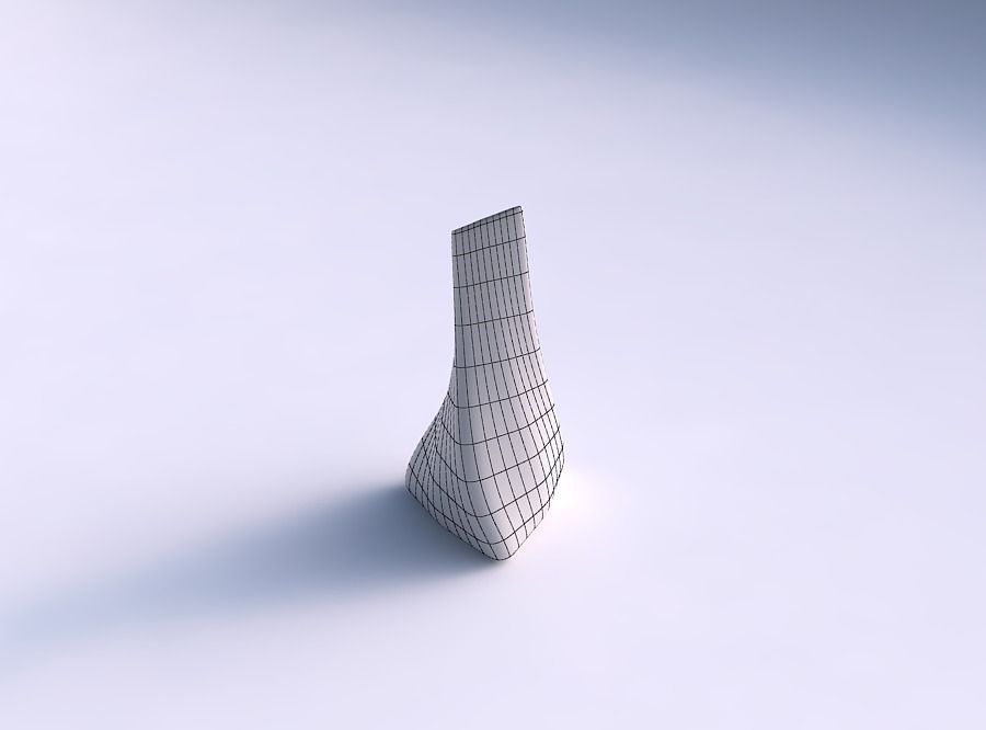 Vase twist grounded tilted triangle with helix smooth 3D print model_5