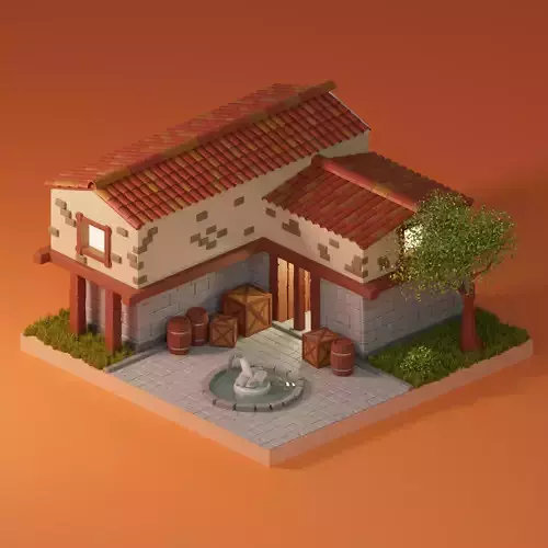 Low-poly antic Rome installation