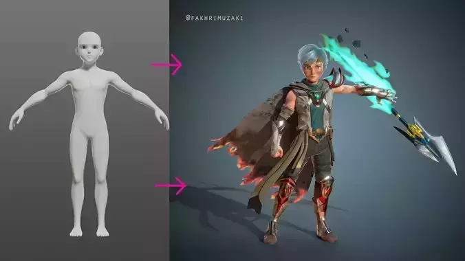 BaseMesh Anime Stylized Character Man