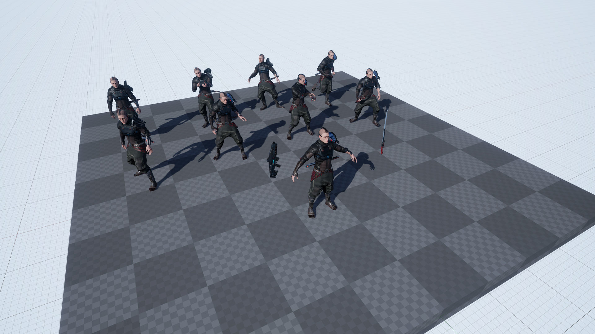 Cyber samurai Low-poly 3D model_26