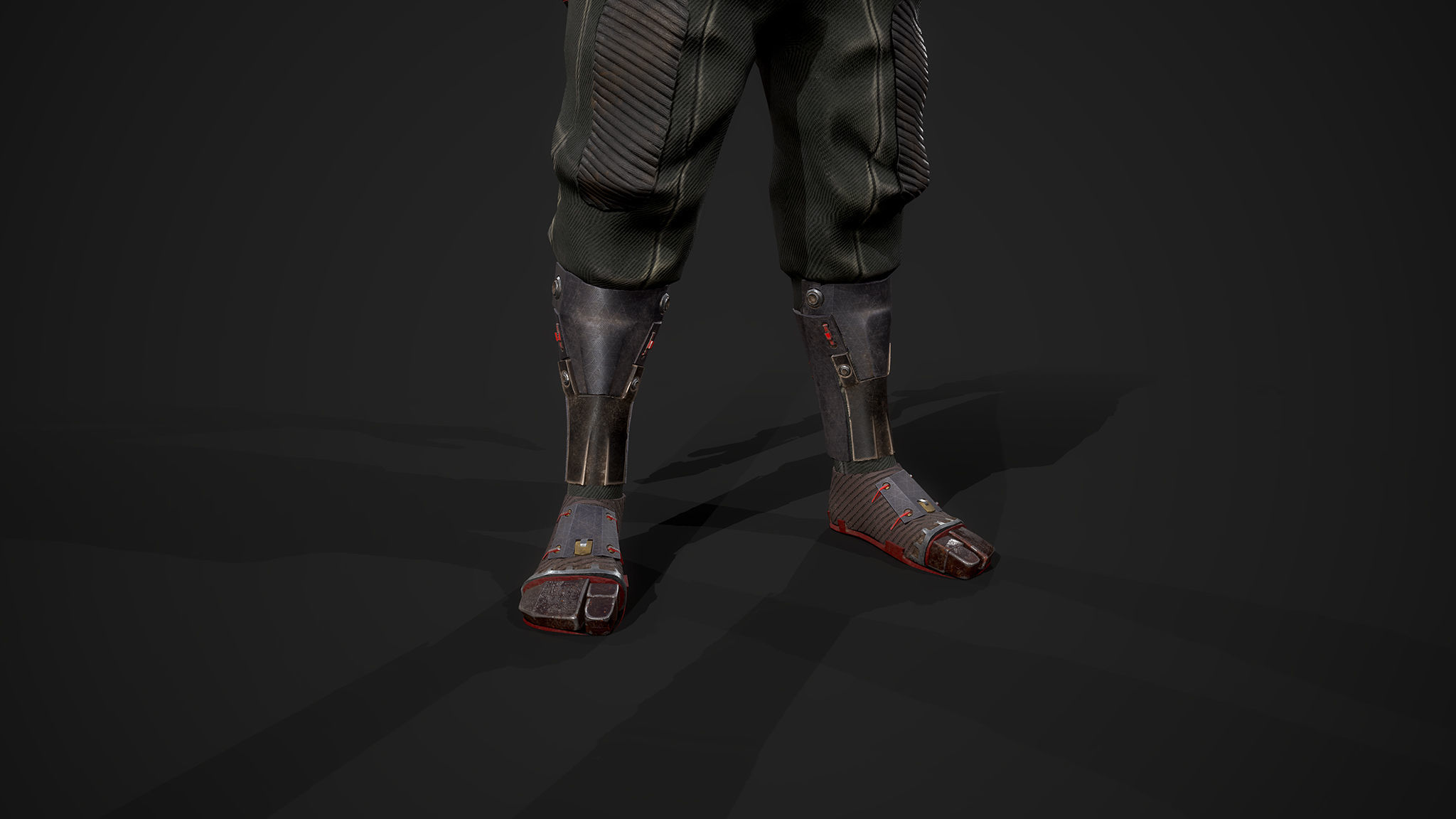 Cyber samurai Low-poly 3D model_12