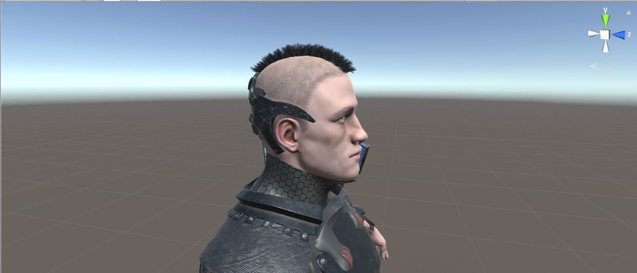 Cyber samurai Low-poly 3D model_30