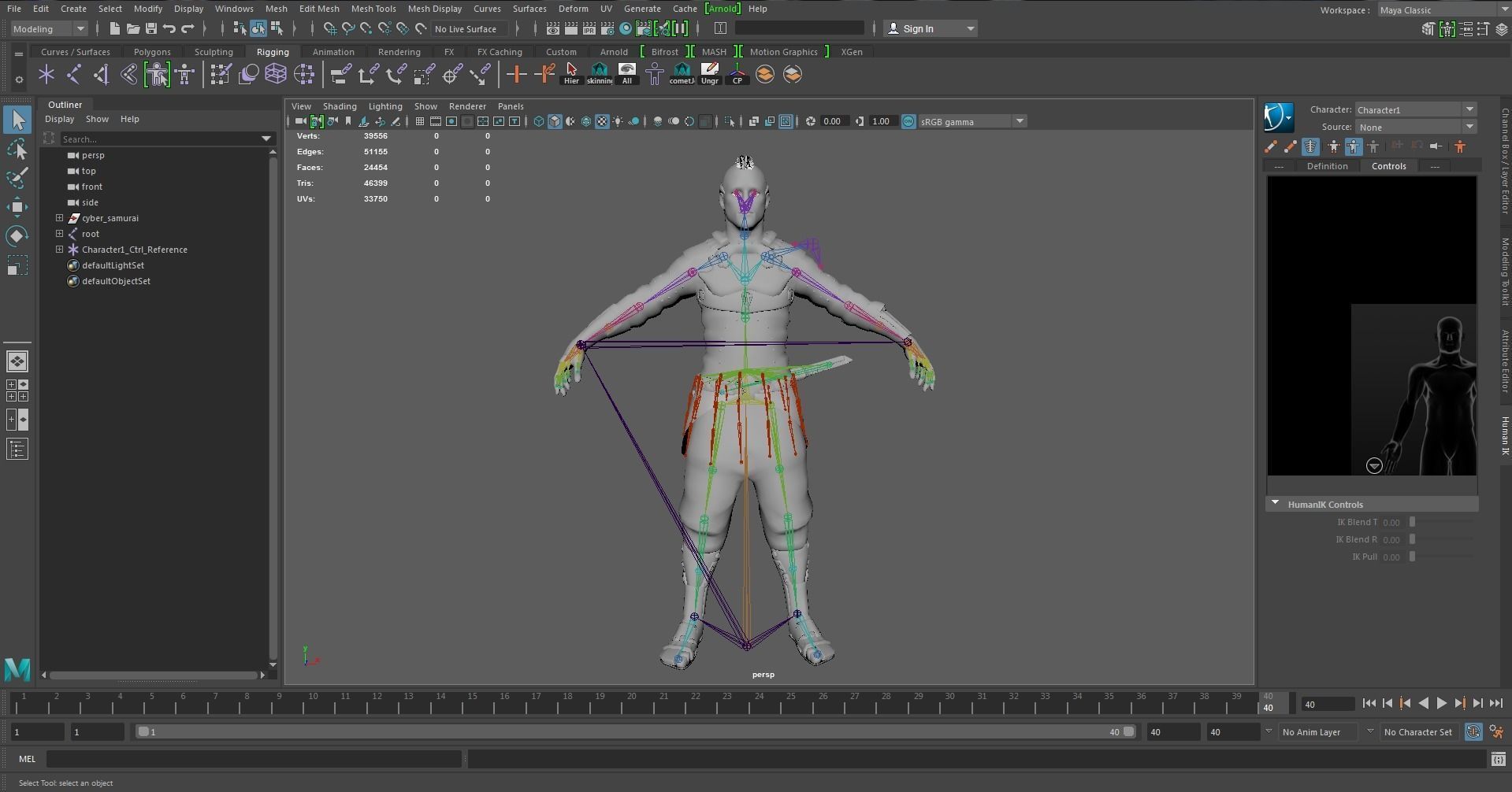 Cyber samurai Low-poly 3D model_20