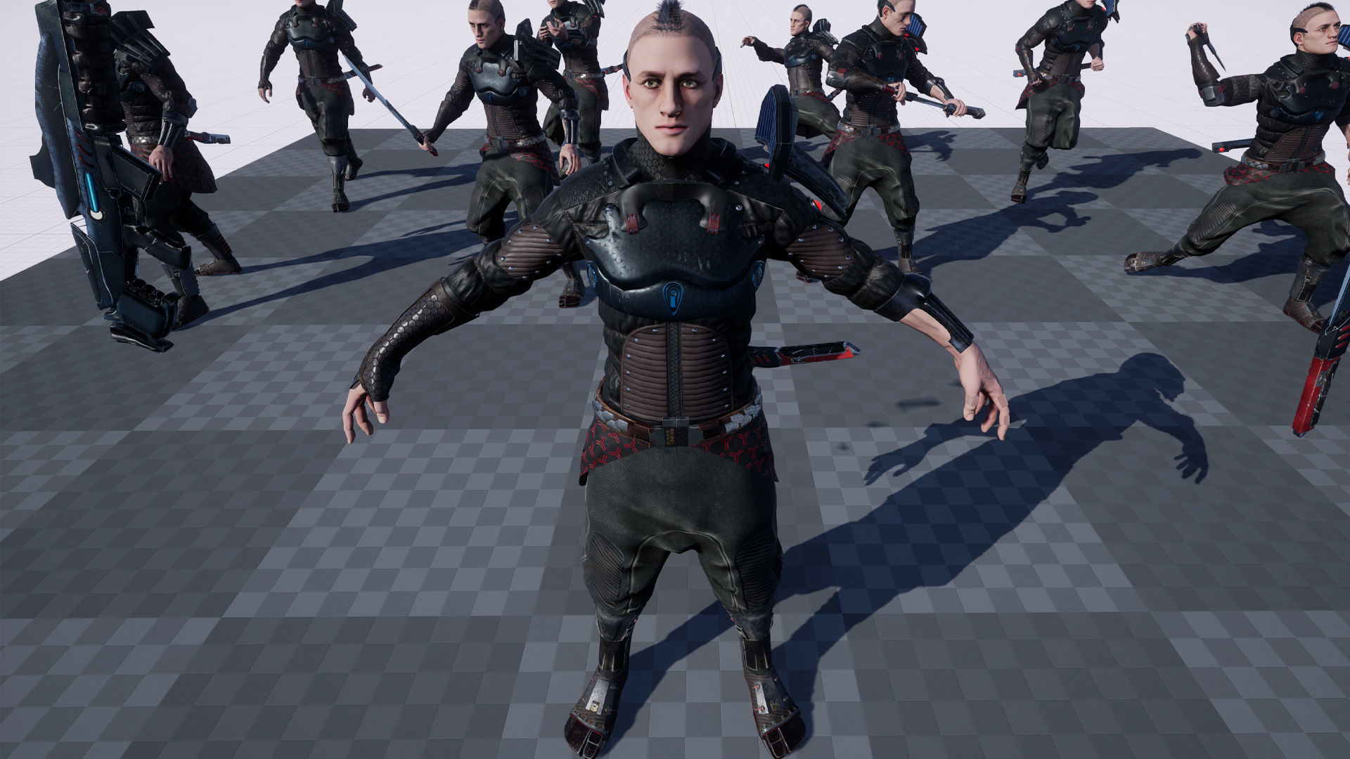 Cyber samurai Low-poly 3D model_23