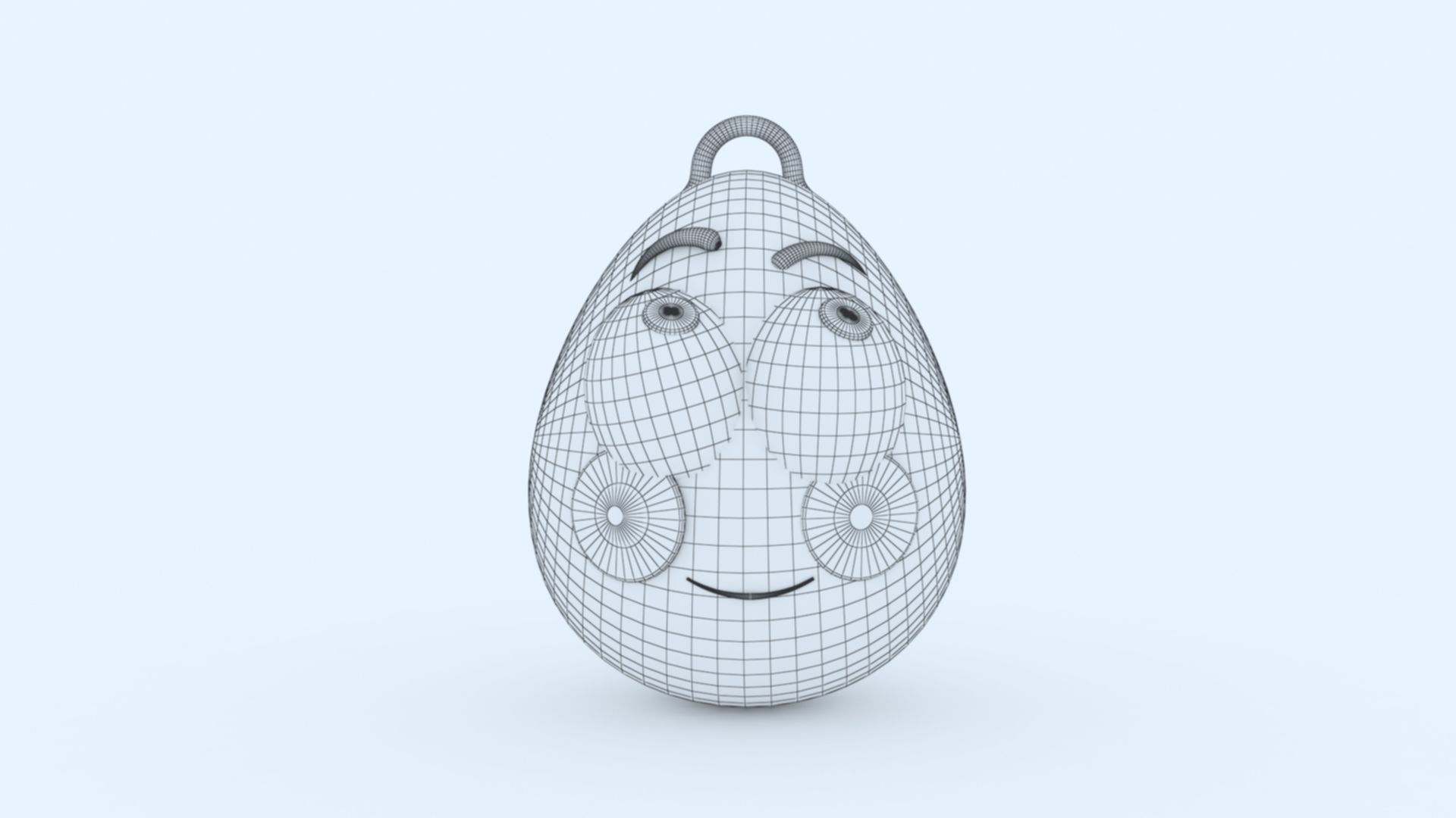 Shy Emoji KeyChain 3D print model_6
