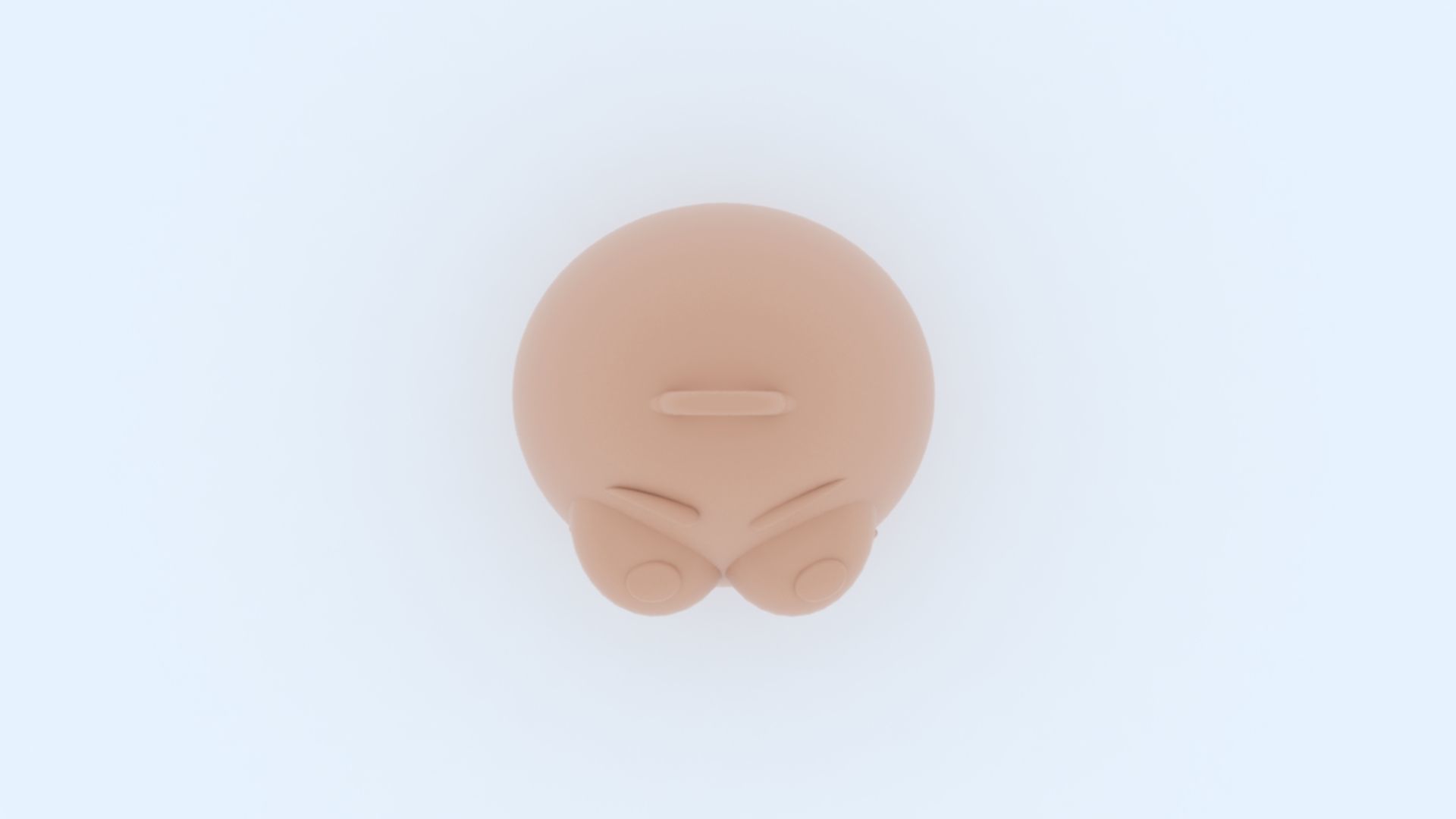 Shy Emoji KeyChain 3D print model_12