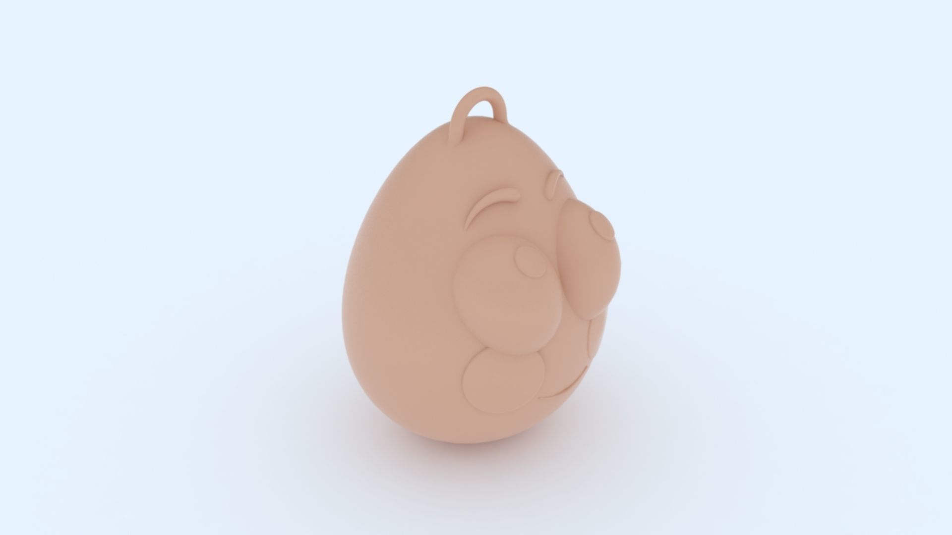 Shy Emoji KeyChain 3D print model_10