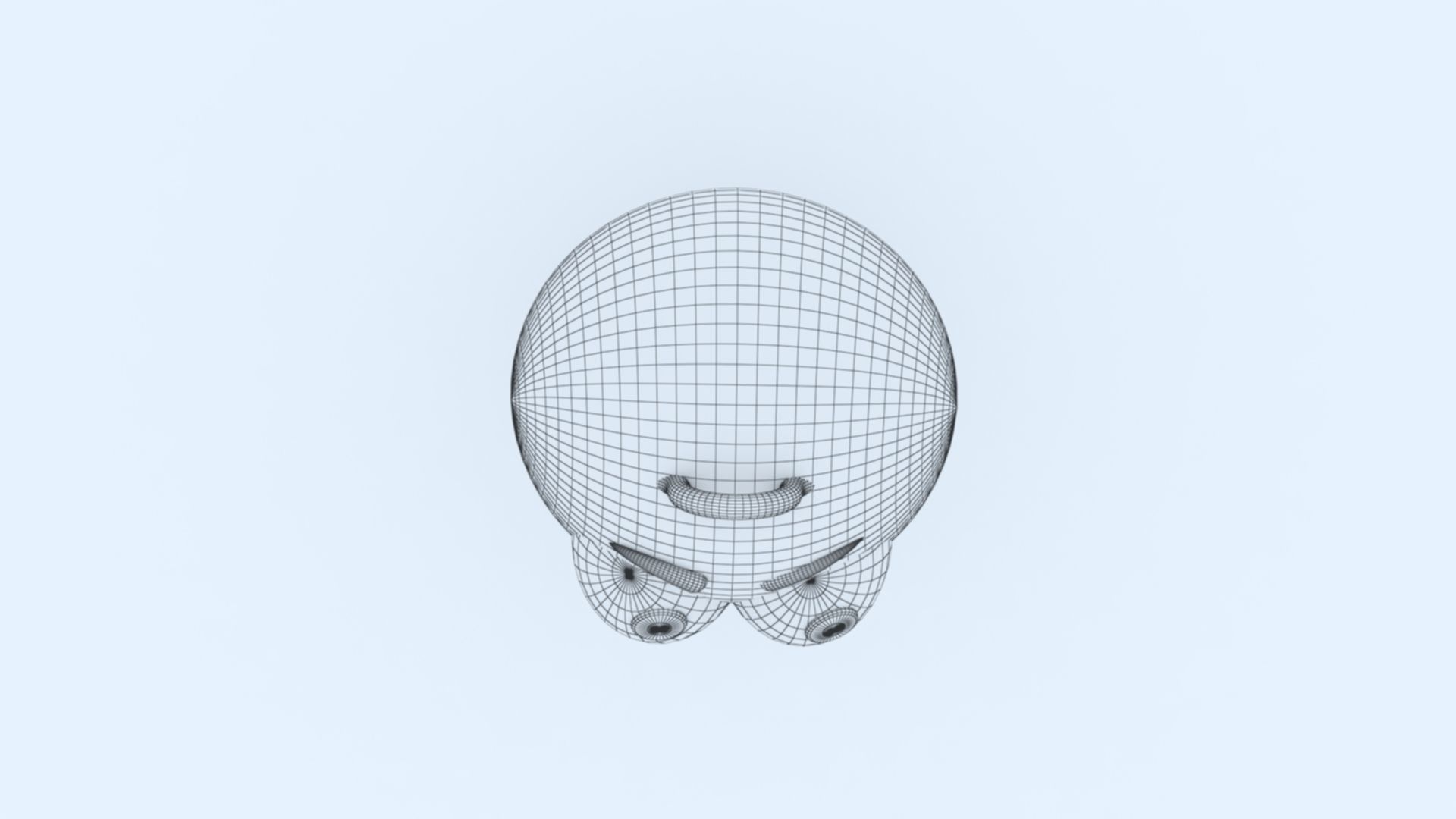 Shy Emoji KeyChain 3D print model_5