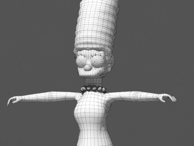 Marge Simpson rigged 3D model_7