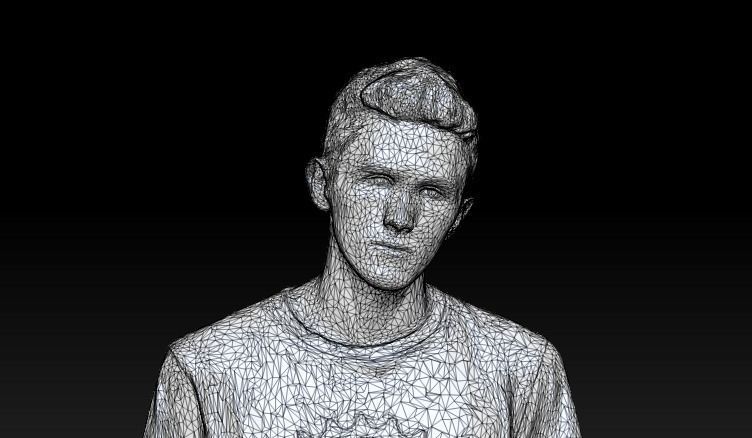 Handsome man in black style 119 Low-poly 3D model_6