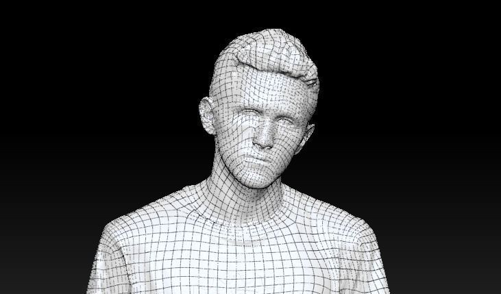 Handsome man in black style 119 Low-poly 3D model_4