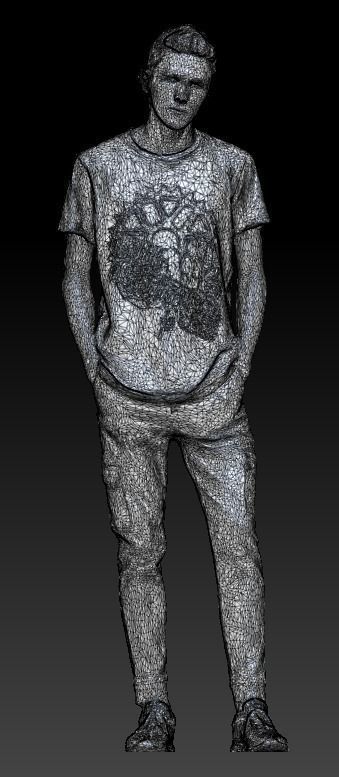 Handsome man in black style 119 Low-poly 3D model_7