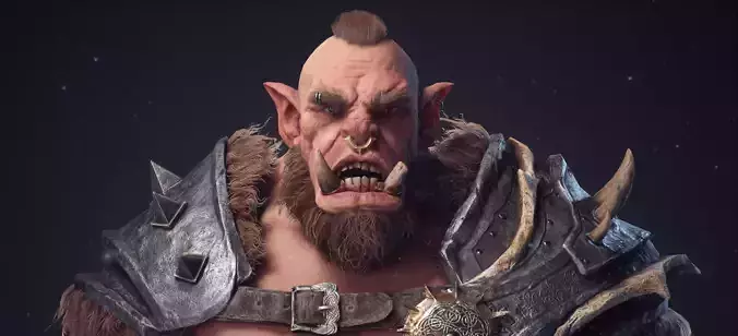 Orc warrior Low-poly 3D model