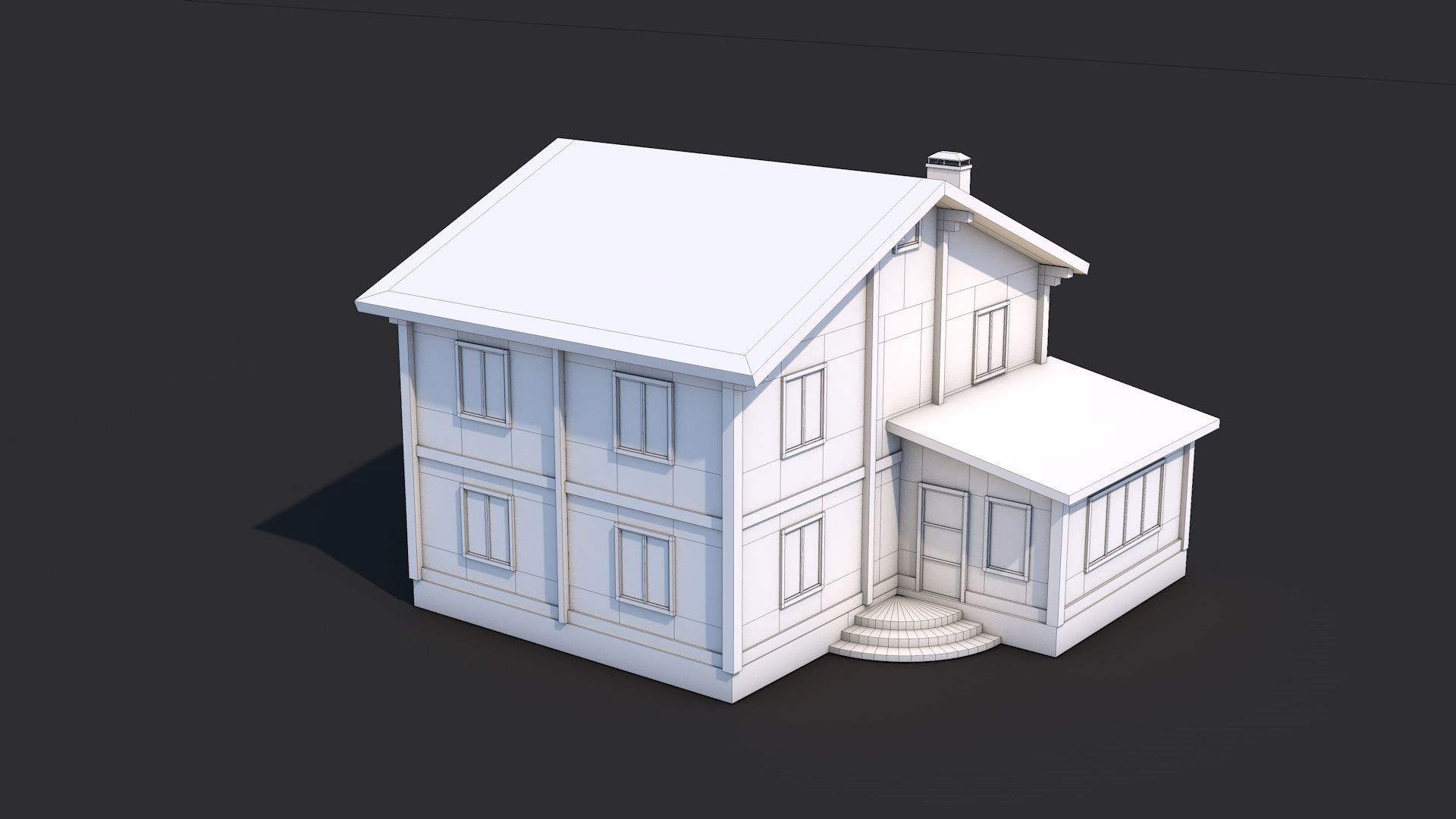 8 House Building and Swimming Pool Low-poly 3D model_20