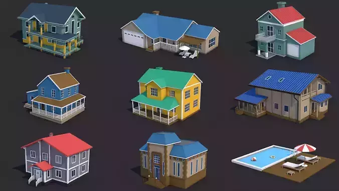 8 House Building and Swimming Pool