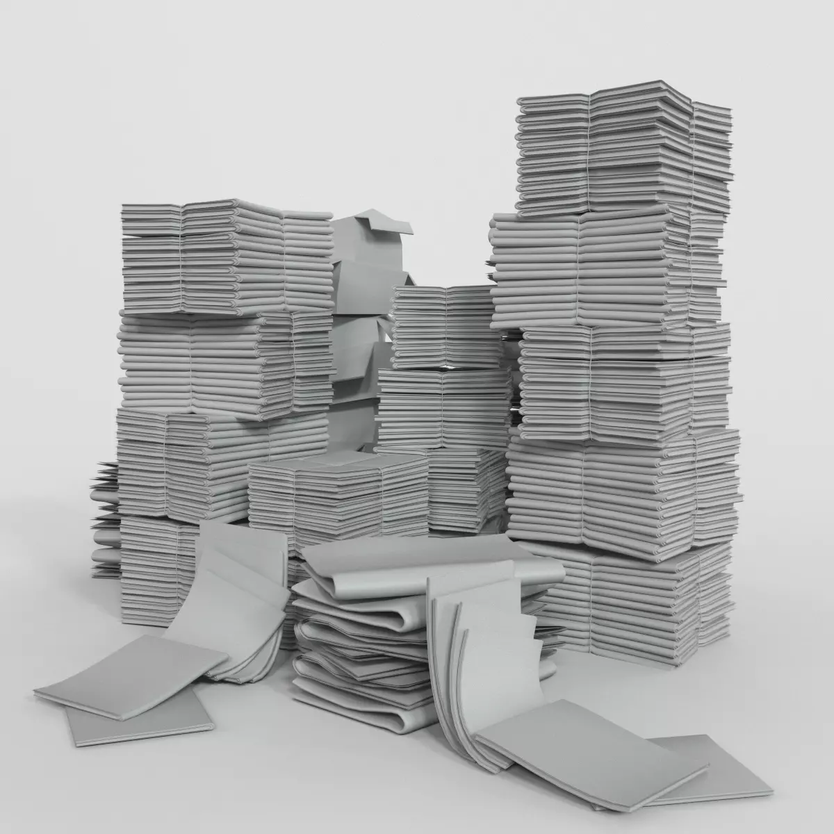Pile of papers 3D model_0