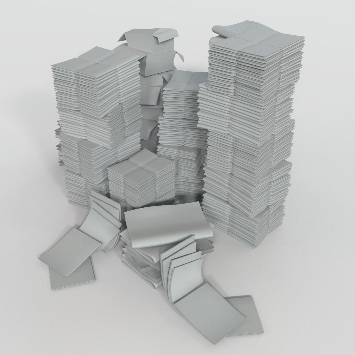 Pile of papers 3D model_2