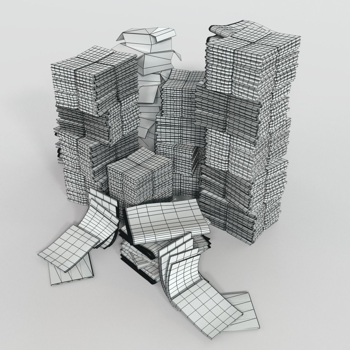 Pile of papers 3D model_6