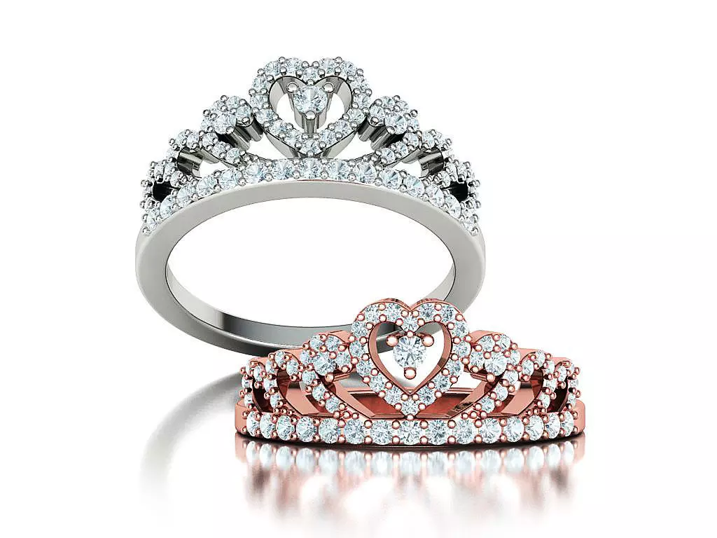 Queens Crown ring Tiara ring 3dmodel 3D print model