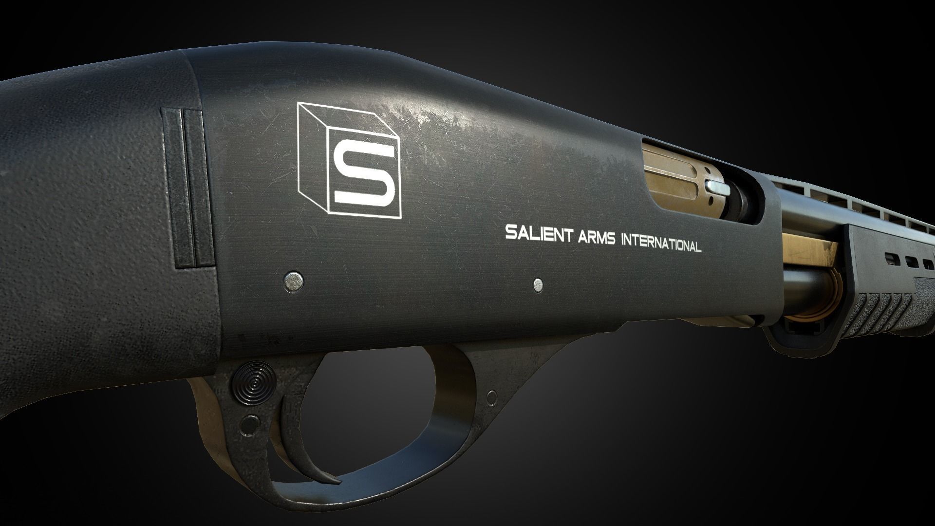 M870 Shotgun PBR Low-poly 3D model_2