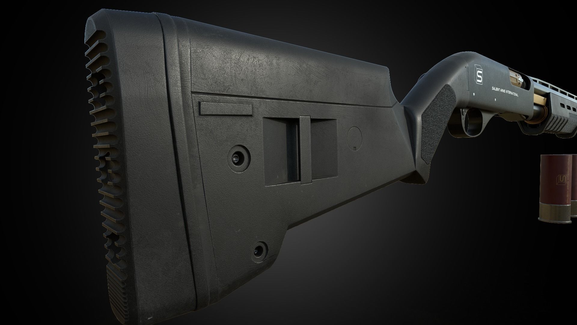 M870 Shotgun PBR Low-poly 3D model_3