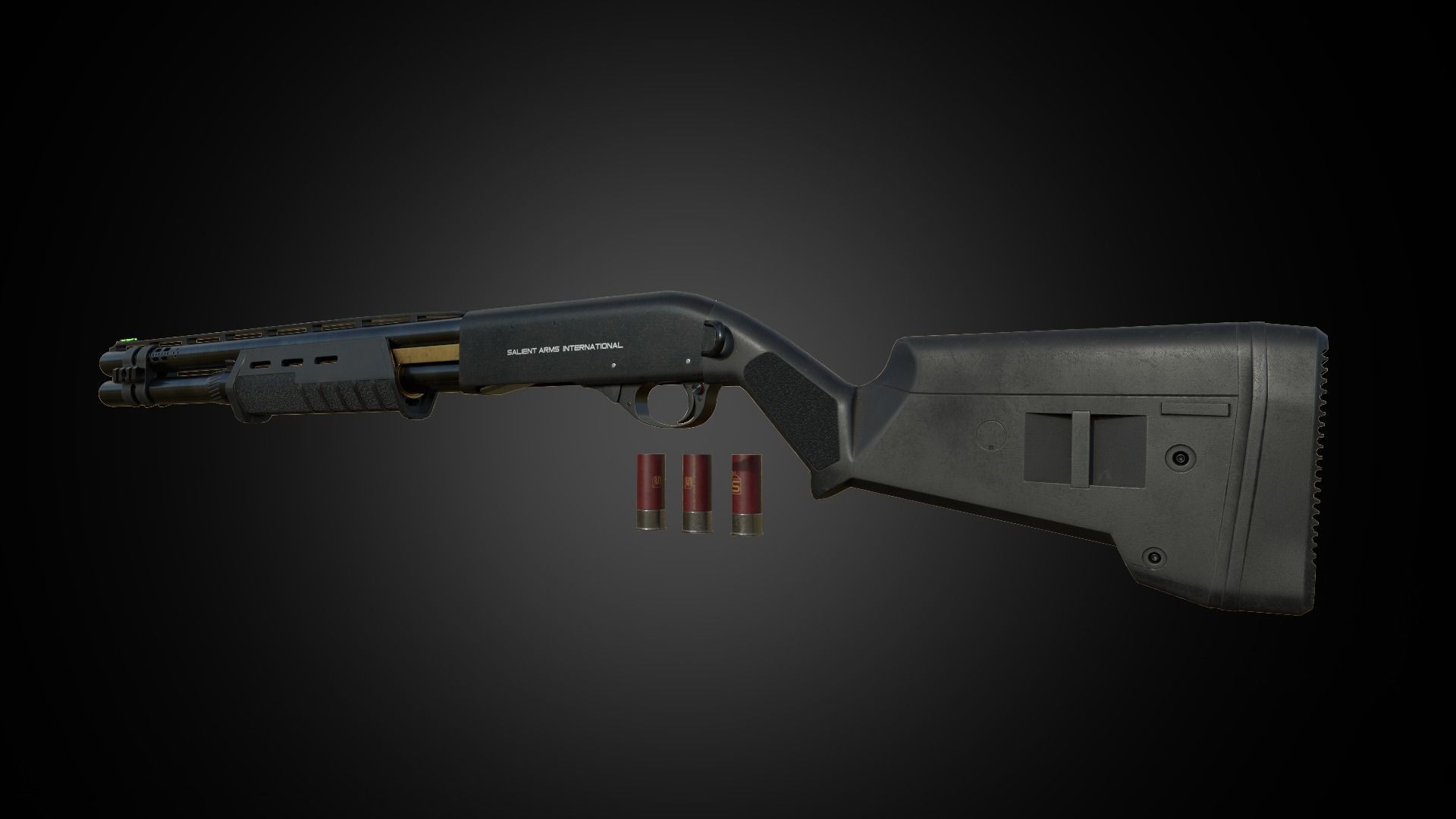 M870 Shotgun PBR Low-poly 3D model_6