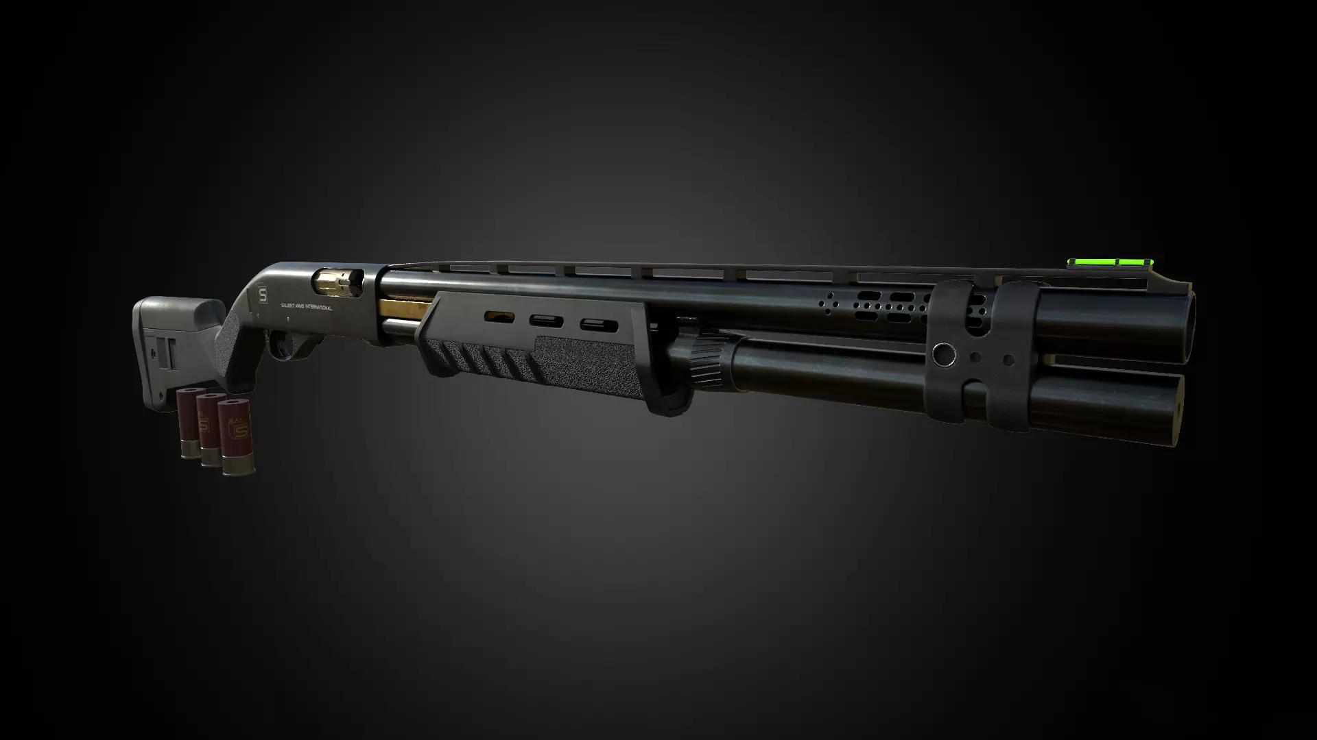M870 Shotgun PBR Low-poly 3D model_0
