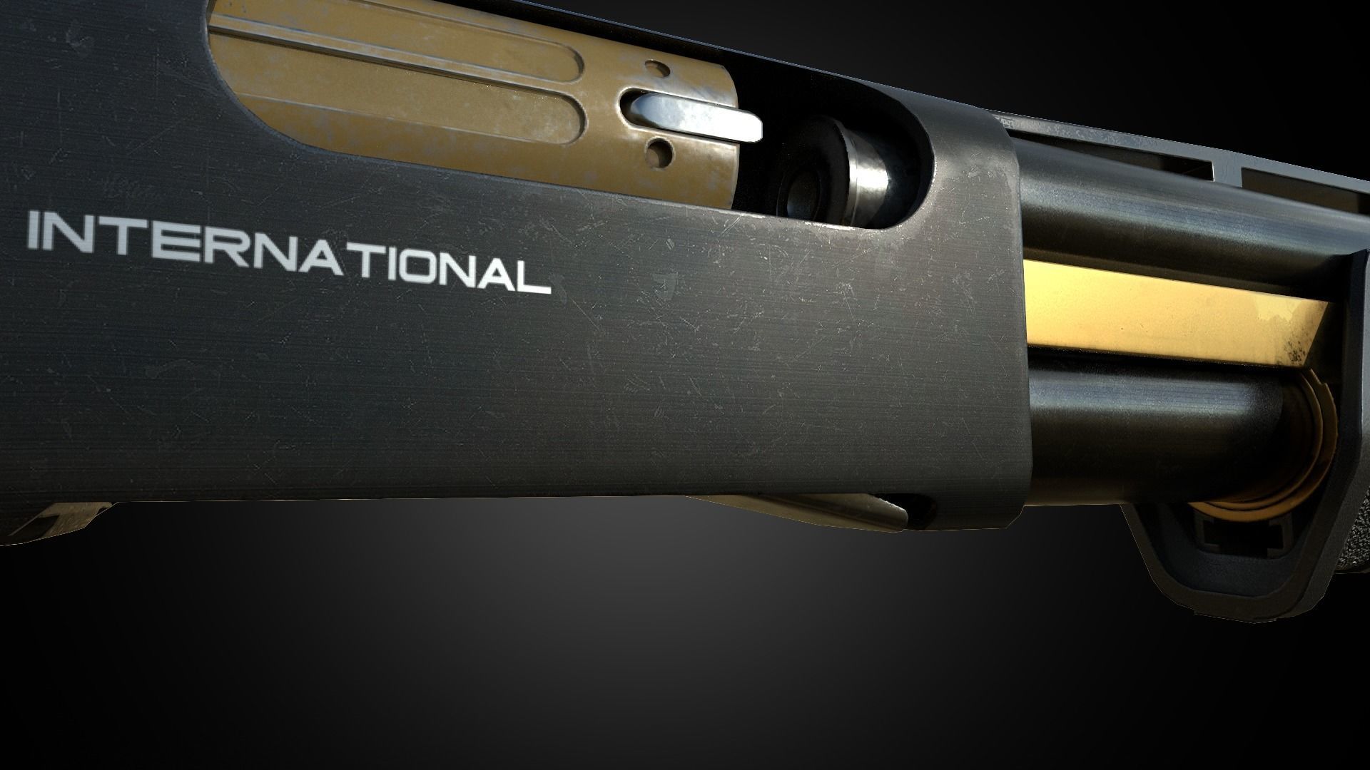 M870 Shotgun PBR Low-poly 3D model_5