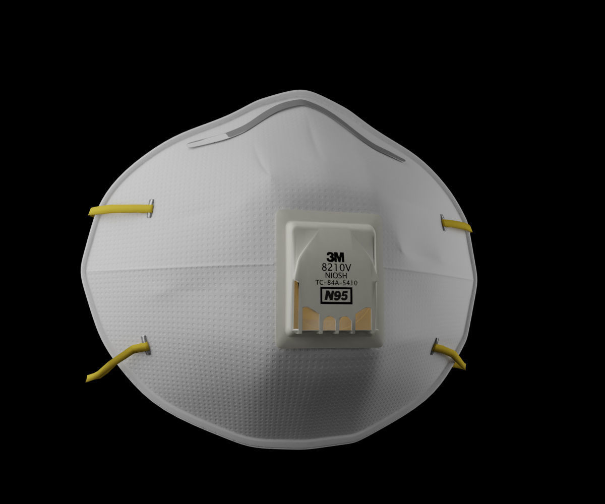 N95 and surgical Mask  Low-poly 3D model_3