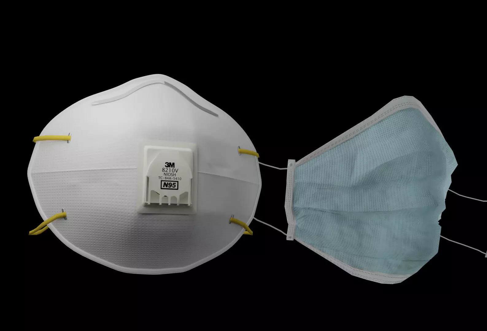 N95 and surgical Mask  Low-poly 3D model_0