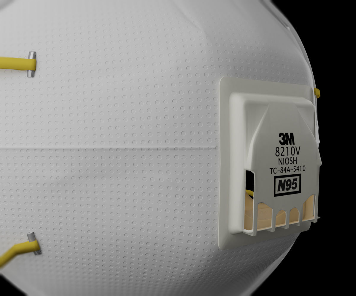 N95 and surgical Mask  Low-poly 3D model_5