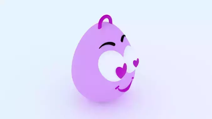 Love Emoji KeyChain 3D print model