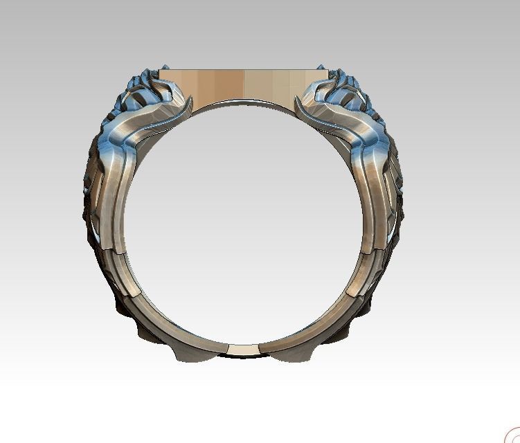 Knight Templar Ring Masonic College Style Wing 3D print model_4