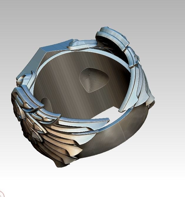 Knight Templar Ring Masonic College Style Wing 3D print model_3