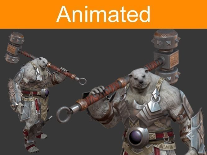 Character Bear Low-poly 3D model
