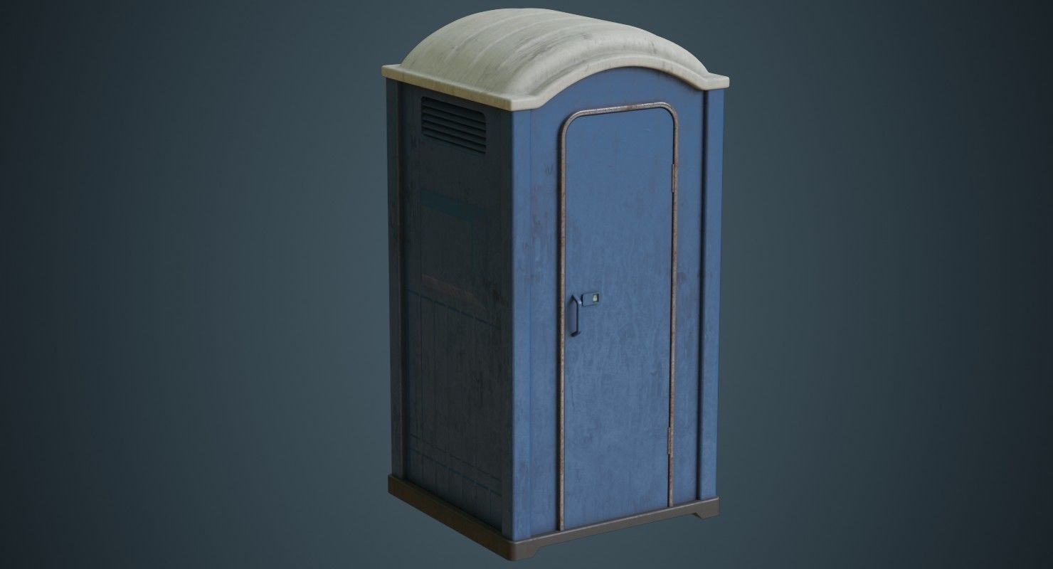 Portable Toilet 3B Low-poly 3D model_1