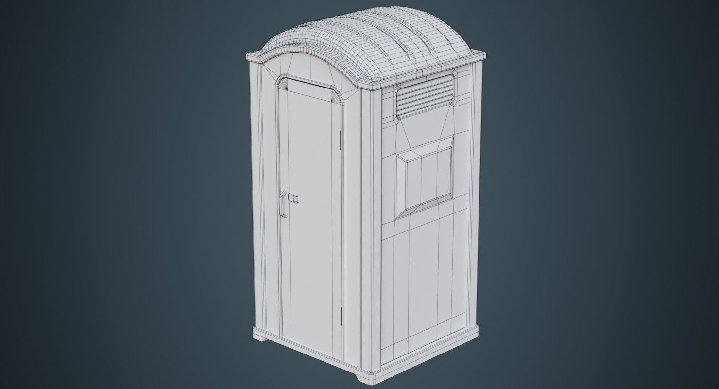 Portable Toilet 3B Low-poly 3D model_6