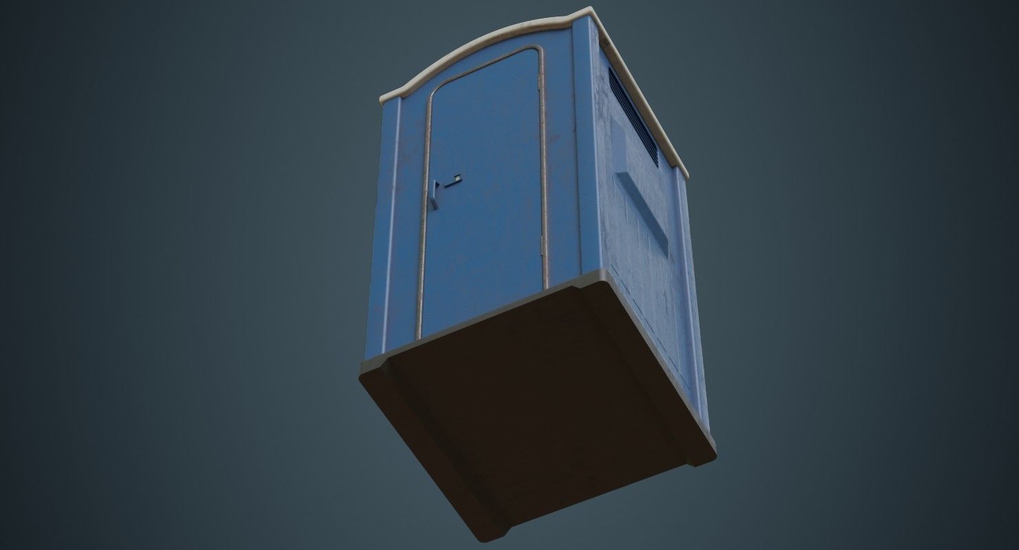 Portable Toilet 3B Low-poly 3D model_4